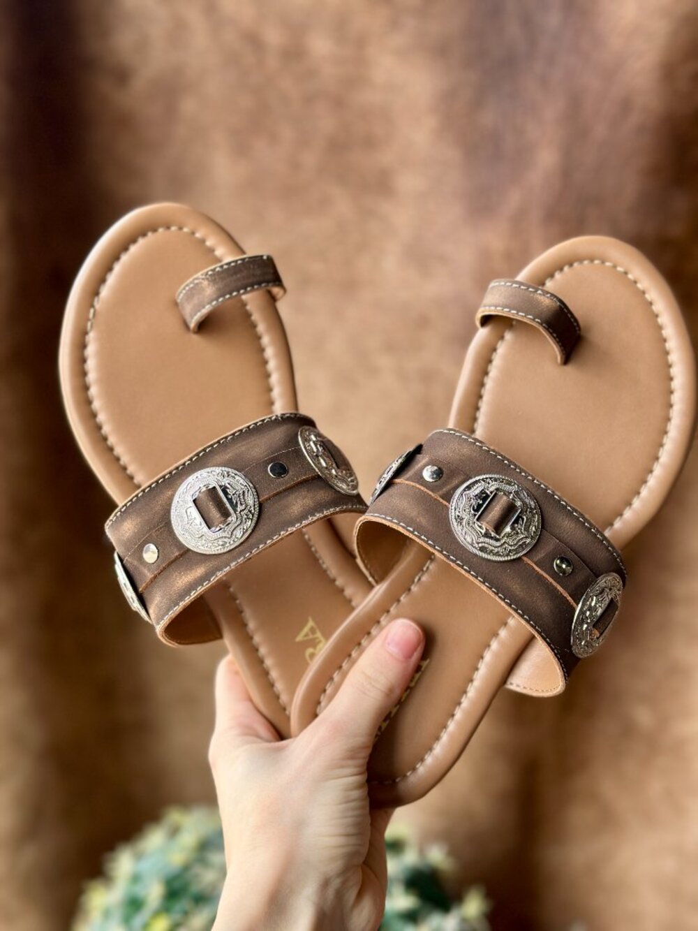 Dodge City Concho Sandals [Brown] ✙NWT✙